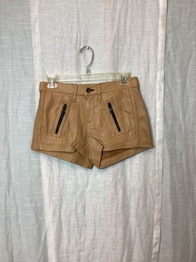 Rag & Bone Leather Mini Shorts; Size: 24